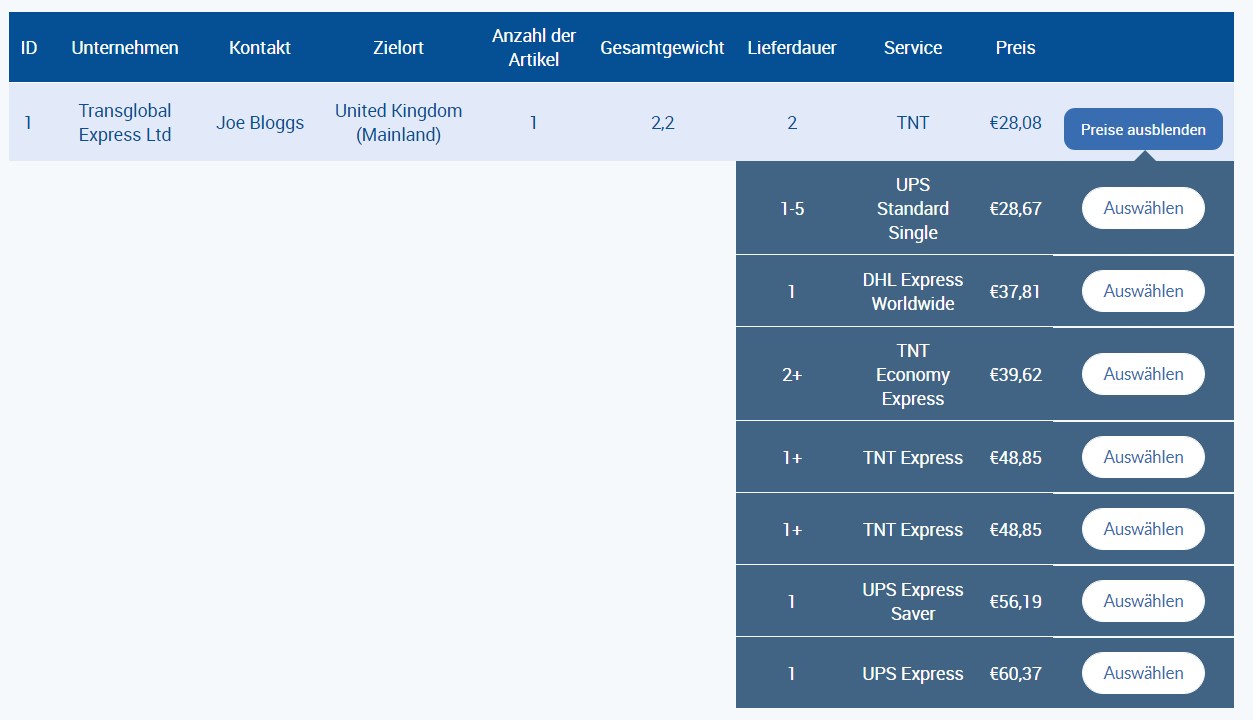 Alternative Preise einsehen