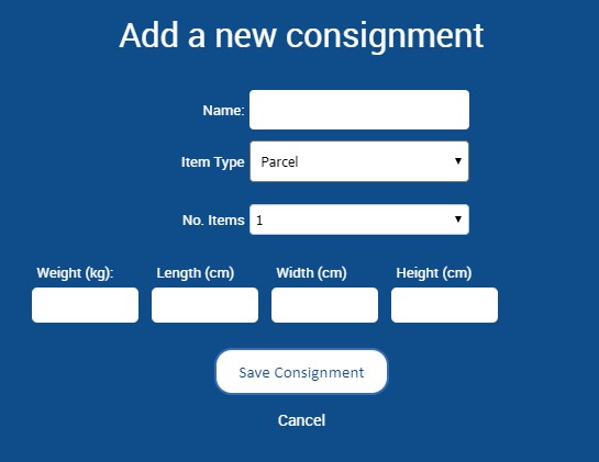 Add new consignment details