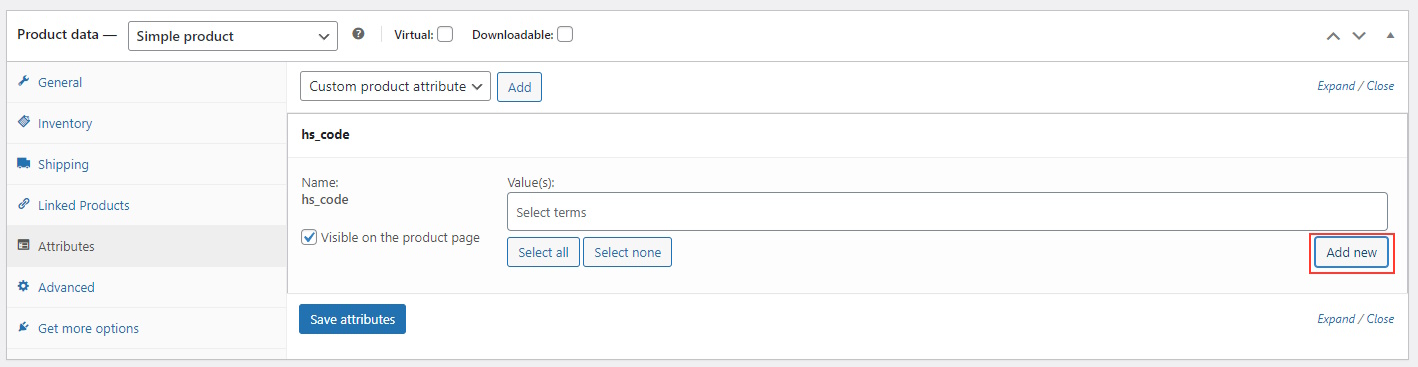 Product Attribute Details