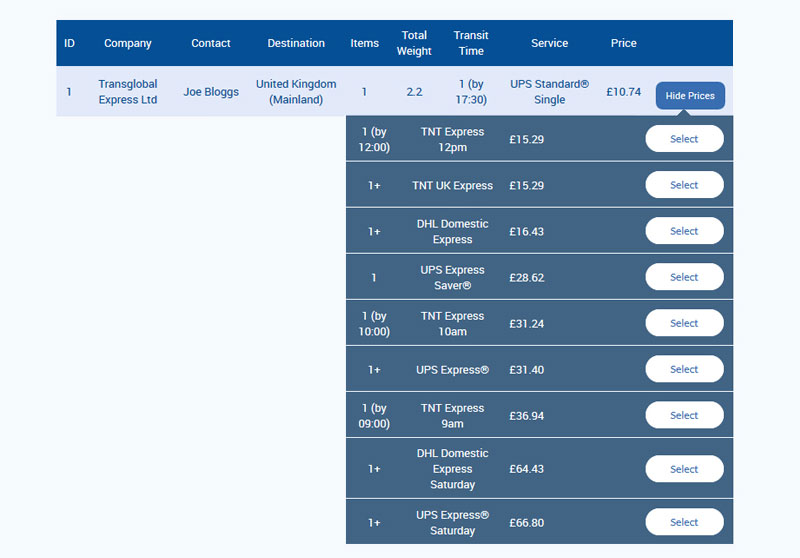 View alternative prices