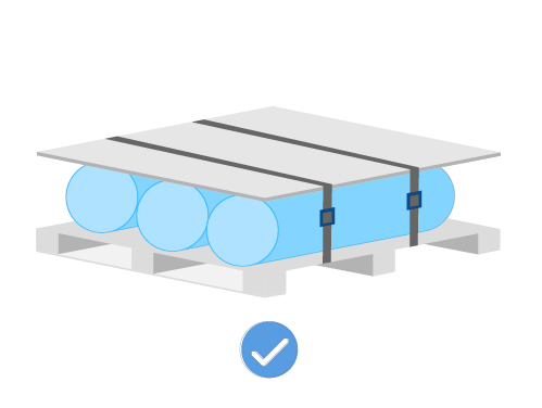 Strap heavy tubes to a pallet