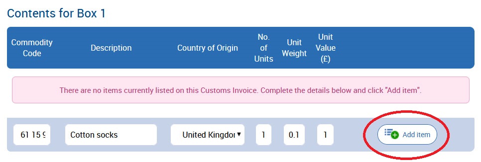 Adding an item to your custom invoices