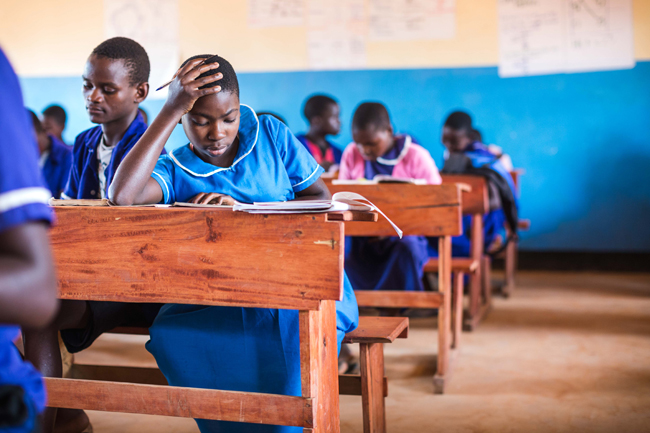 Children in class at school