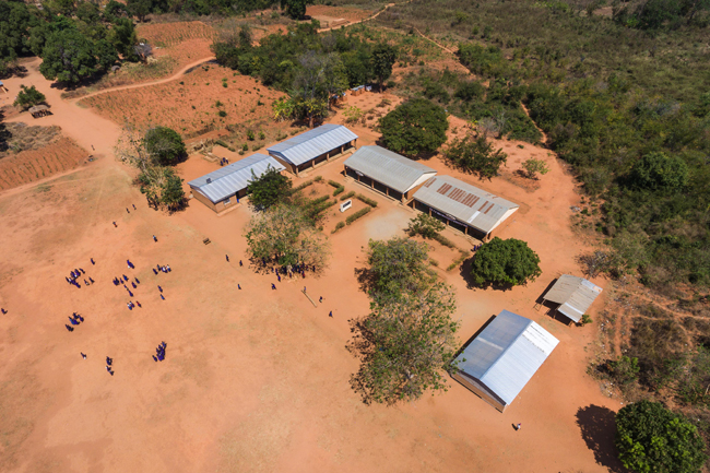 Bird's-eye view of Malawi school