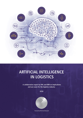 The cover of the DHL and IBM report on AI in logistics