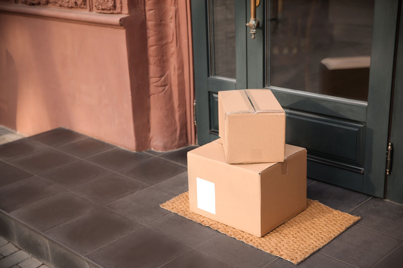 Parcels left on doormat in front of home