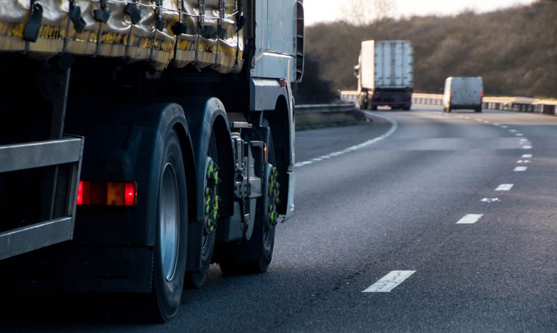 HGVs on the motorway