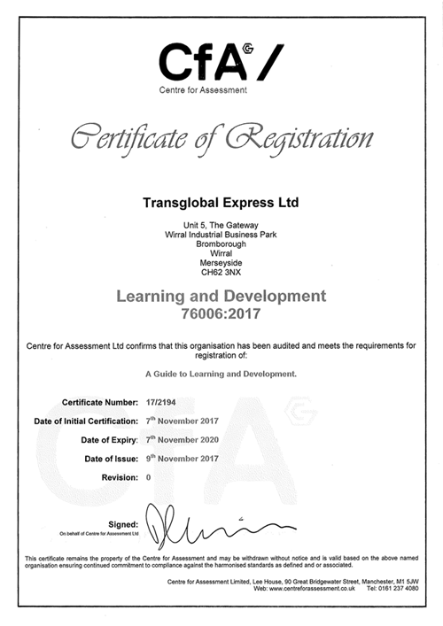 Our PD76006 Learning and Development certificate